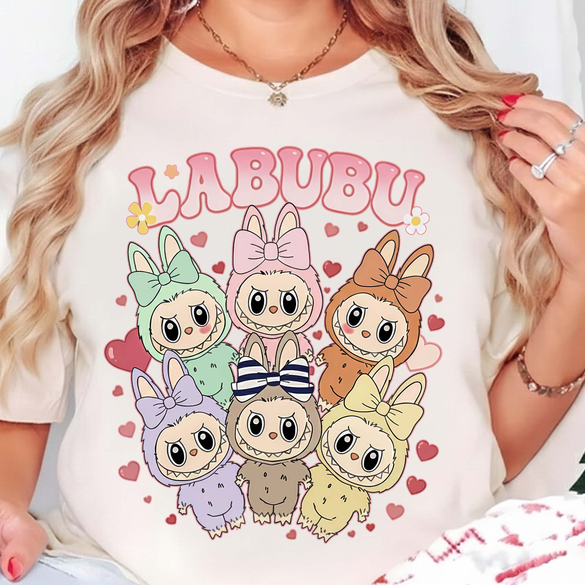 Cute Labubu Bunny Friends PNG design for sublimation, DTF transfers, t-shirts, sweatshirts, mugs, tote bags, and digital crafting.