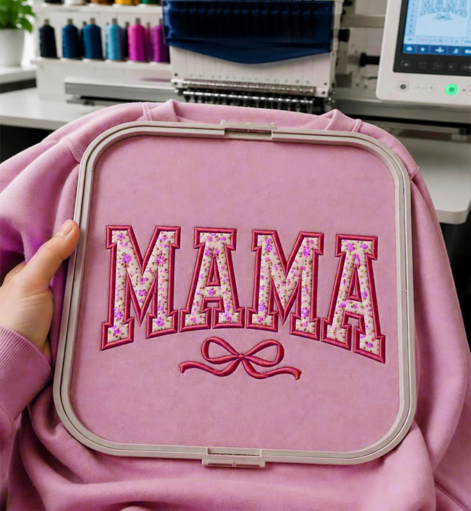 "Custom embroidery digitizing sample close-up"