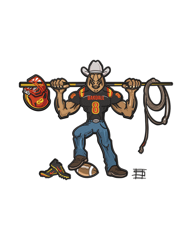 10 Inch Cowboy Horse Mascot Embroidery Design