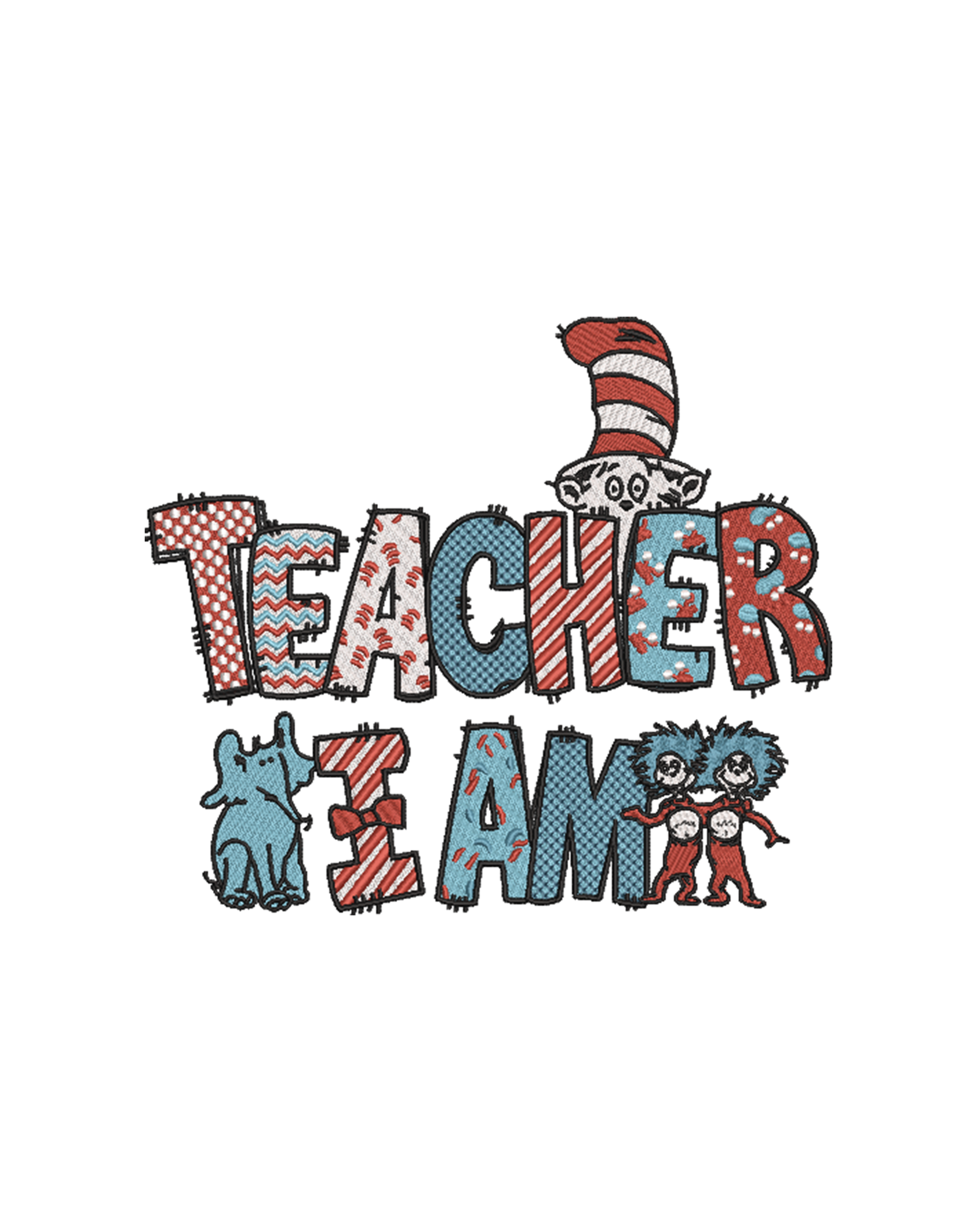 10 Inch Teacher I Am Embroidery Design