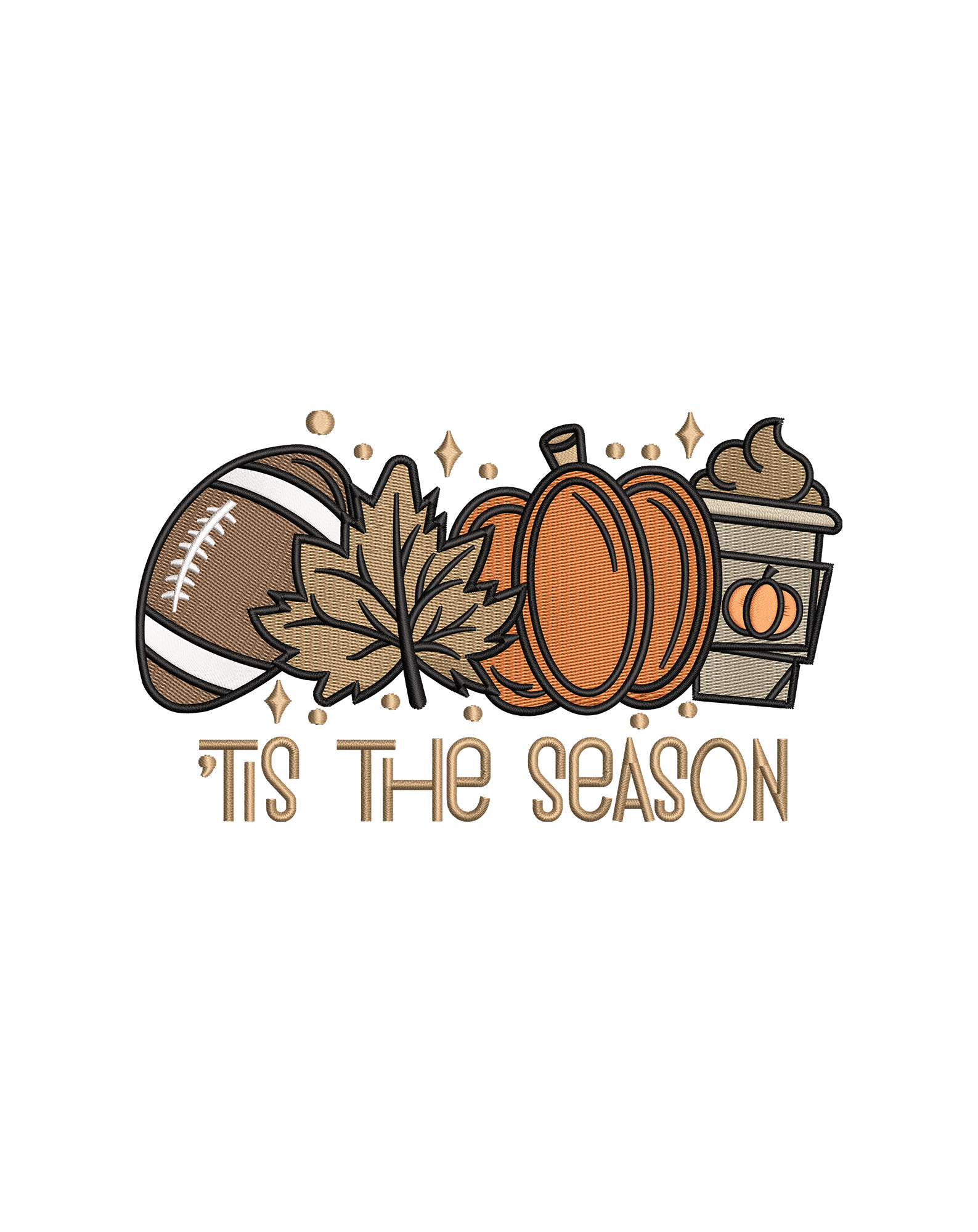 It's the Season Fall Embroidery Design with Pumpkin and Football
